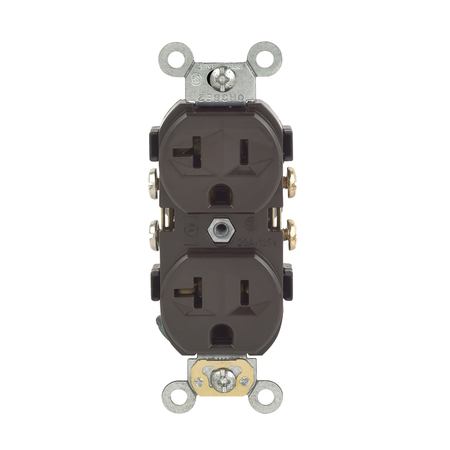 LEVITON OUTLET DUPLEX BROWN 125V CBR20